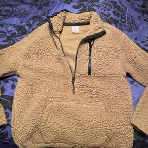 Men's Tan Sherpa Fleece Sweater
